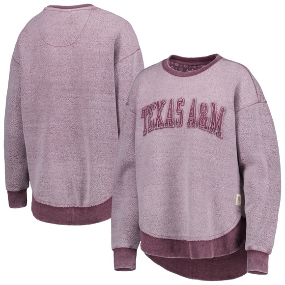 Texas A&M crewneck Maroon Aggies Ponchoville Pullover Sweatshirt embroidered - Picture 1 of 8